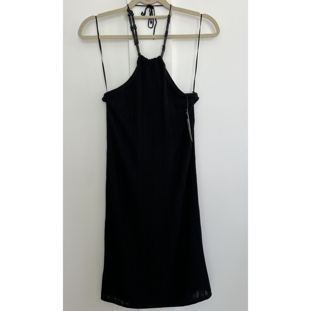 Ralph Lauren Size Small Sweater Dress Knit Black Halter Knee Length Sleeveless